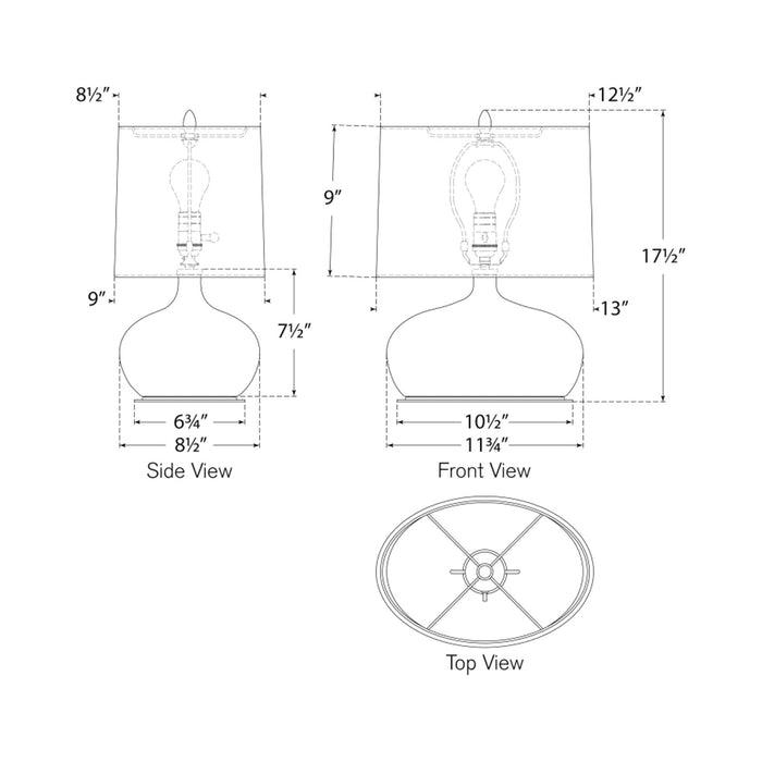 Olinda Table Lamp - line drawing.