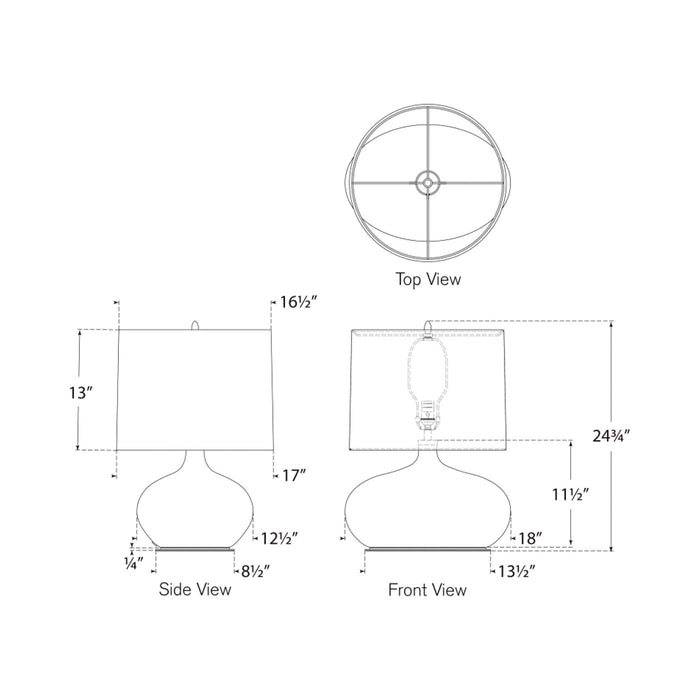 Olinda Table Lamp - line drawing.