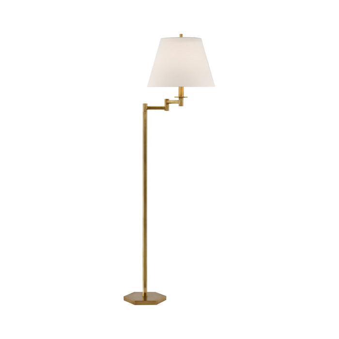 Olivier Floor Lamp in Hand-Rubbed Antique Brass.