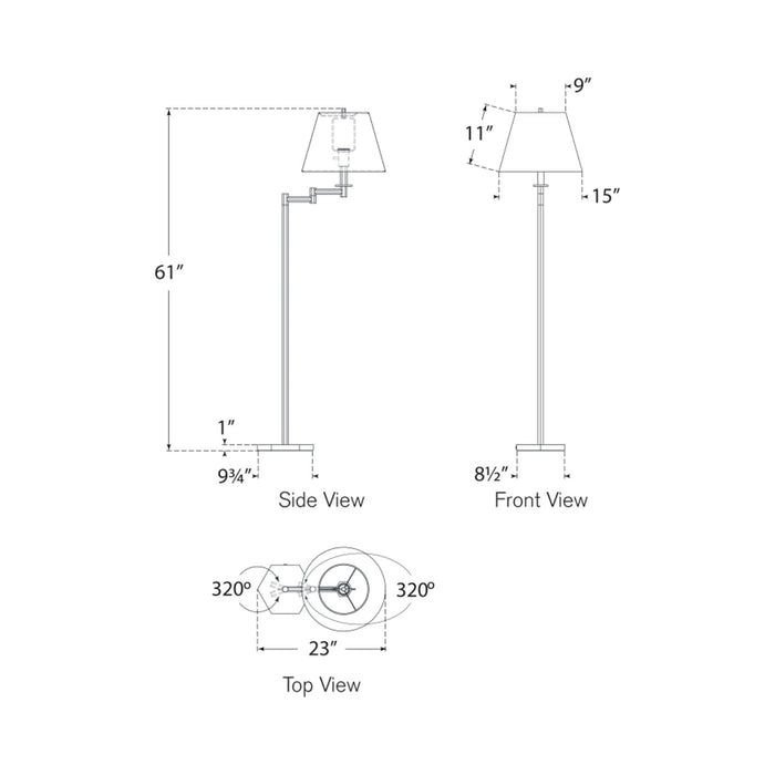 Olivier Floor Lamp - line drawing.