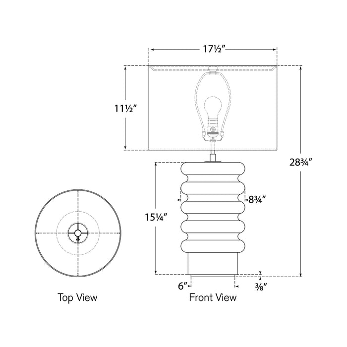 Onda Table Lamp - line drawing.