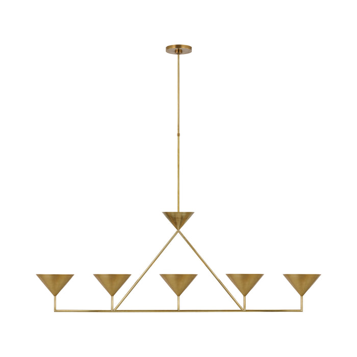 Orsay Linear Chandelier in Hand-Rubbed Antique Brass.