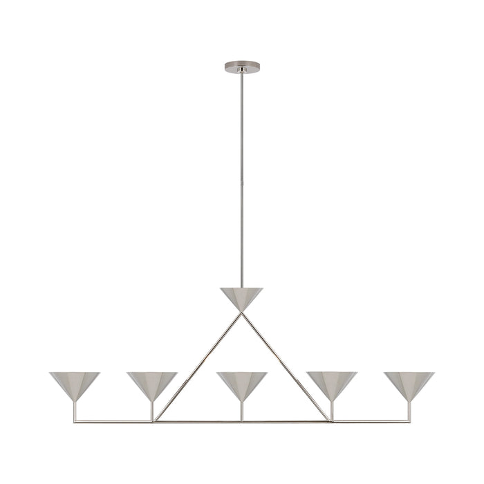 Orsay Linear Chandelier in Polished Nickel.