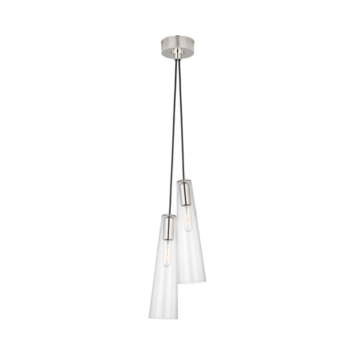 Osvaldo Pendant Light in Polished Nickel (2-Light).