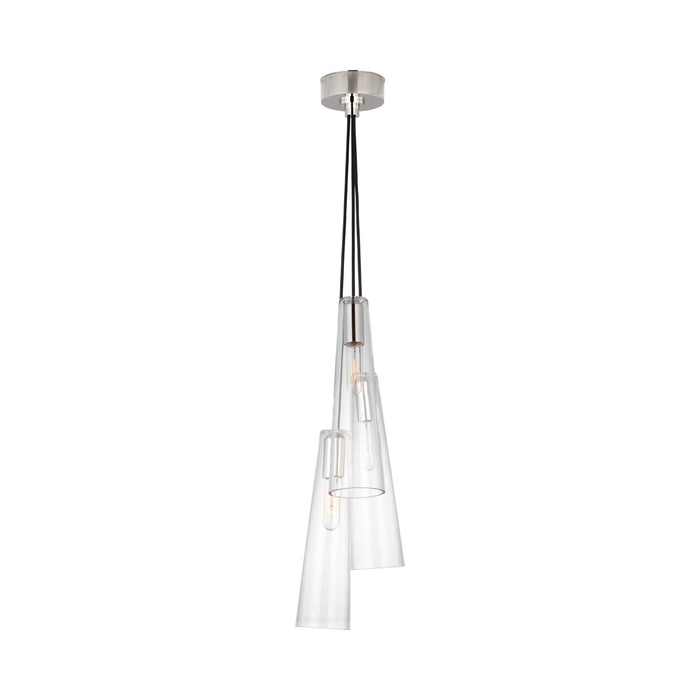 Osvaldo Pendant Light in Polished Nickel (3-Light).