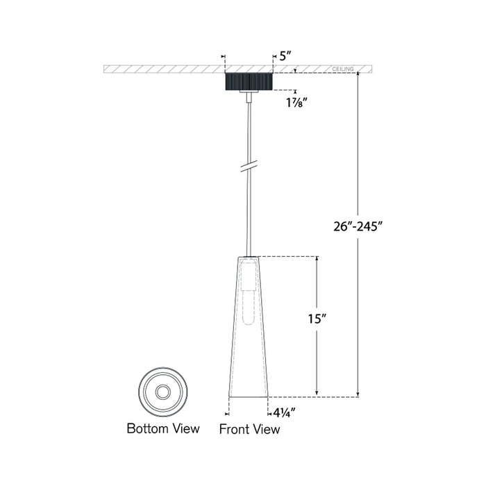 Osvaldo Pendant Light - line drawing.