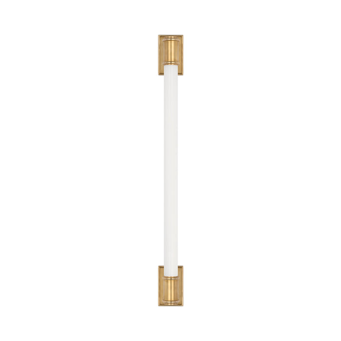 Owen LED Linear Bath Wall Light in Antique-Burnished Brass.