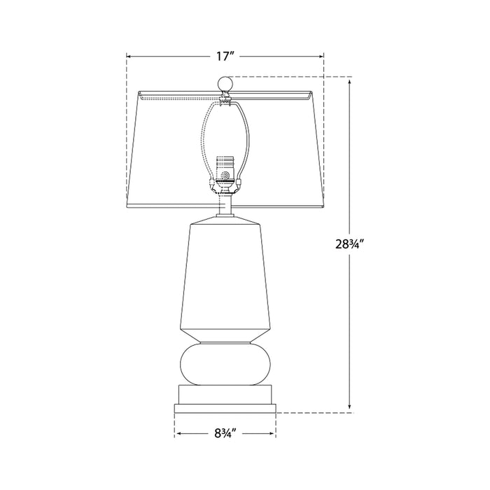 Parisienne Table Lamp - line drawing.