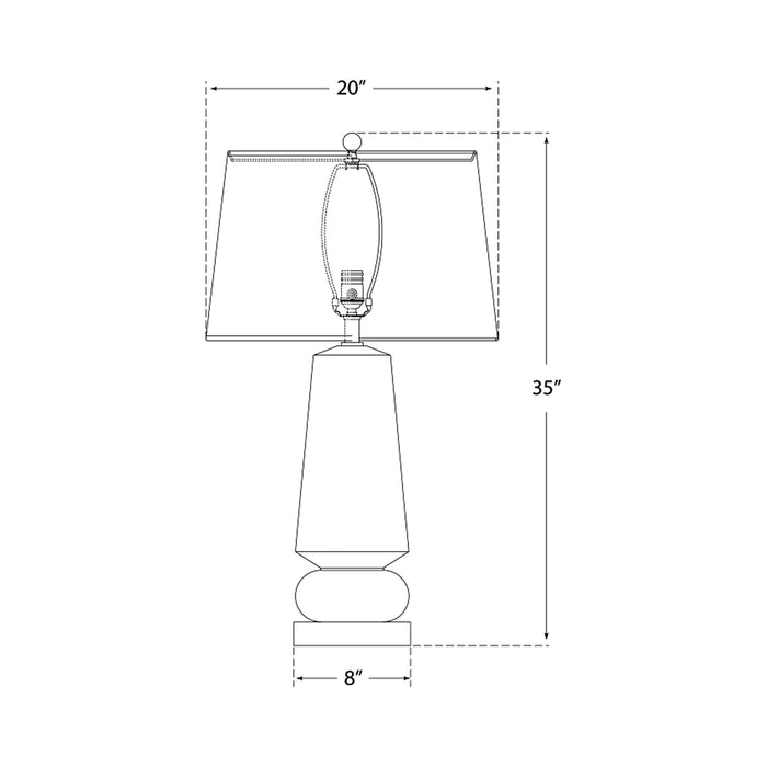 Parisienne Table Lamp - line drawing.