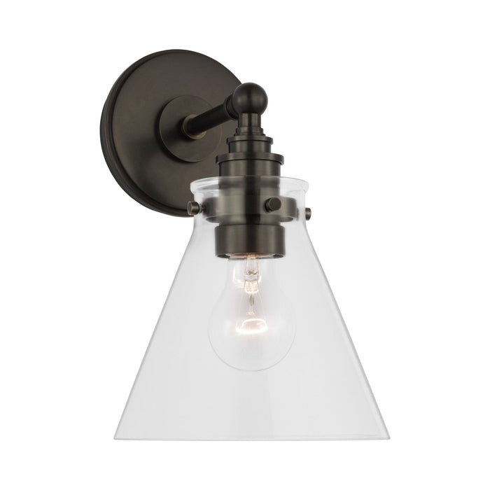 Parkington Bath Wall Light in Bronze (1-Light/Clear Glass).