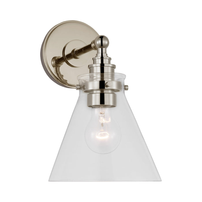 Parkington Bath Wall Light in Polished Nickel (1-Light/Clear Glass).