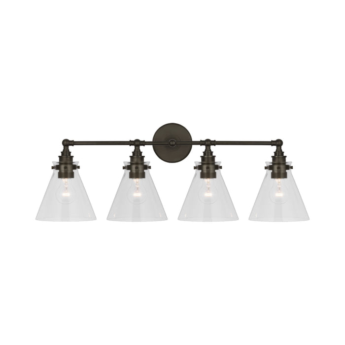 Parkington Bath Wall Light in Bronze (4-Light/Clear Glass).