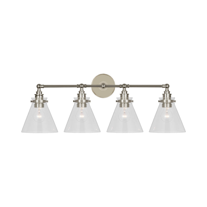 Parkington Bath Wall Light in Polished Nickel (4-Light/Clear Glass).