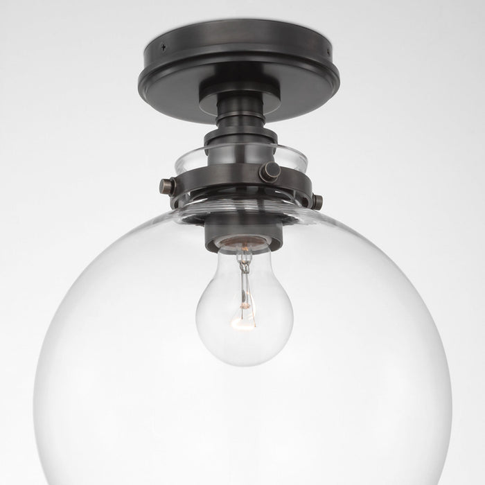 Parkington Globe Flush Mount Ceiling Light in Detail.