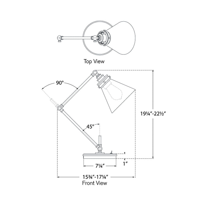 Parkington Table Lamp - line drawing.