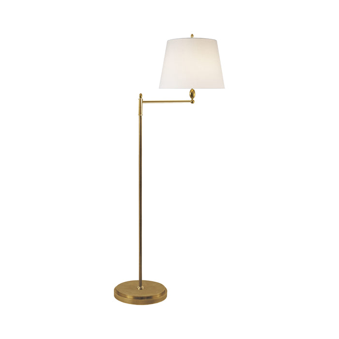 Paulo Floor Lamp in Hand-Rubbed Antique Brass.