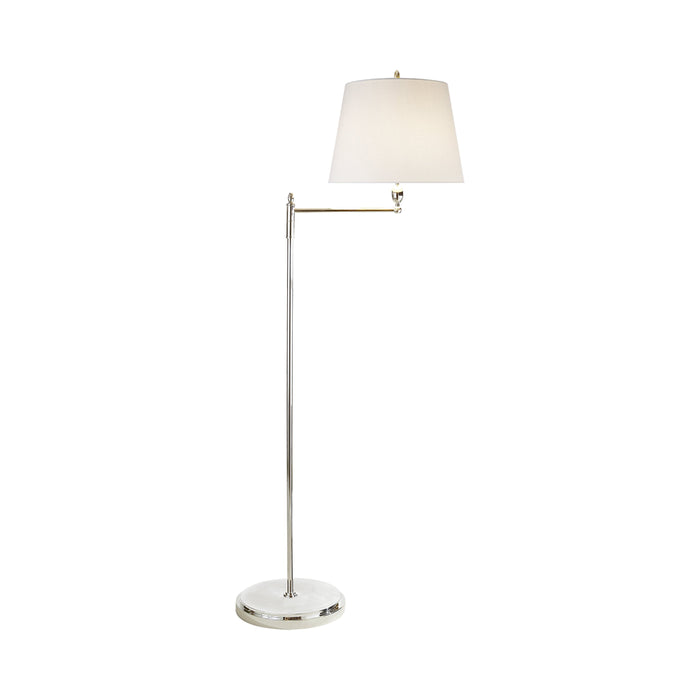 Paulo Floor Lamp in Polished Nickel.