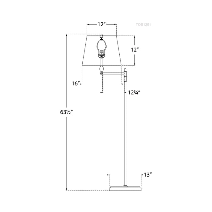 Paulo Floor Lamp - line drawing.