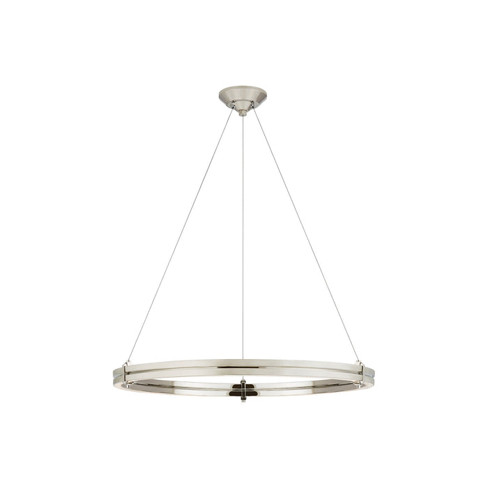 Paxton LED Chandelier in Polished Nickel (32-Inch).