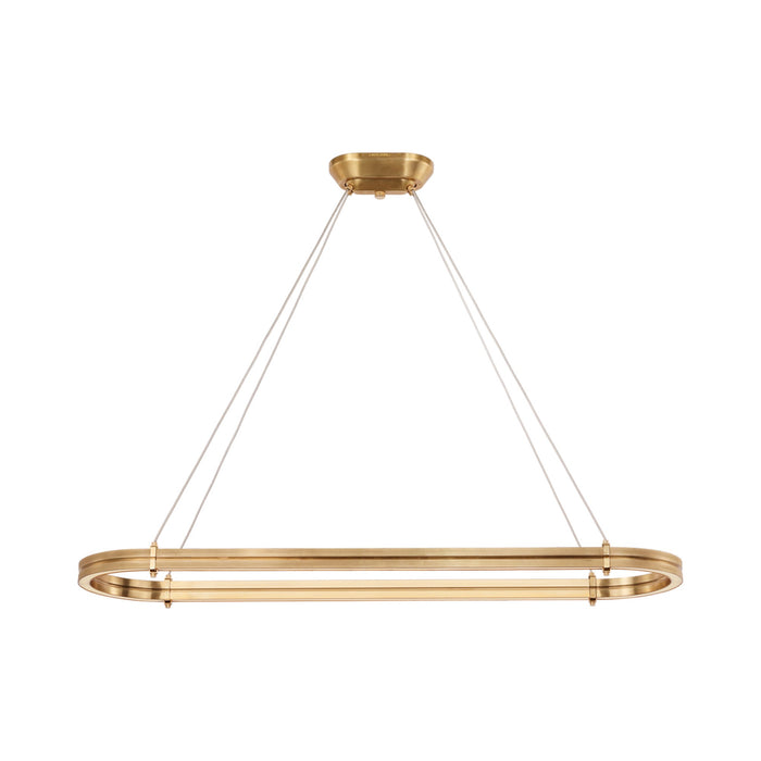 Paxton LED Linear Chandelier in Natural Brass.