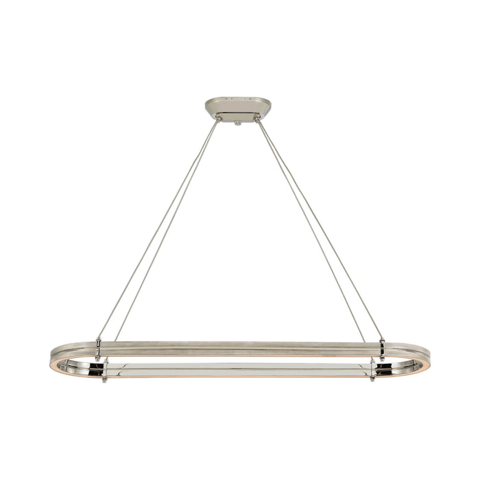 Paxton LED Linear Chandelier in Polished Nickel.