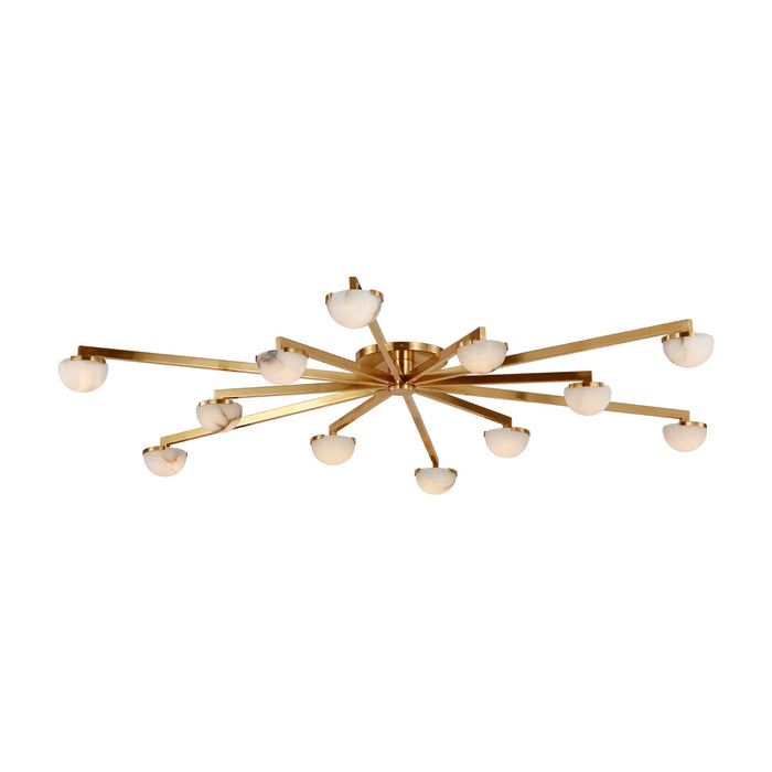 Pedra LED Flush Mount Ceiling Light in Antique-Burnished Brass (Grande).