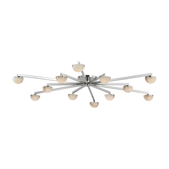 Pedra LED Flush Mount Ceiling Light in Polished Nickel (Grande).