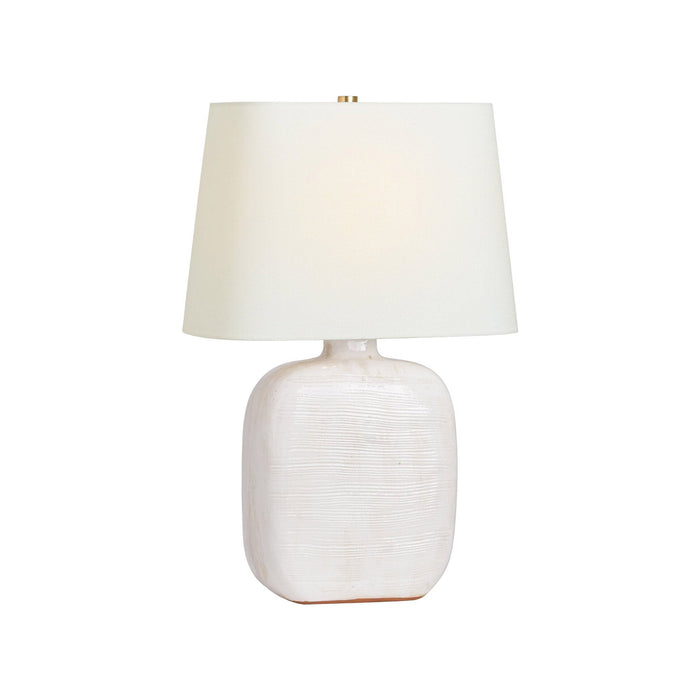 Pemba Table Lamp in Glossy White Crackle (Medium).