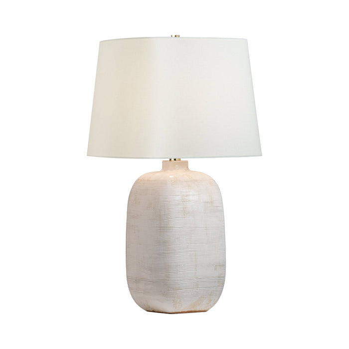 Pemba Table Lamp in Glossy White Crackle (Large).