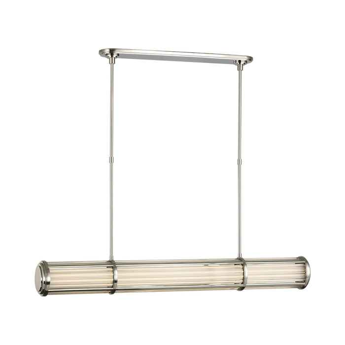 Perren LED Linear Chandelier in Polished Nickel.