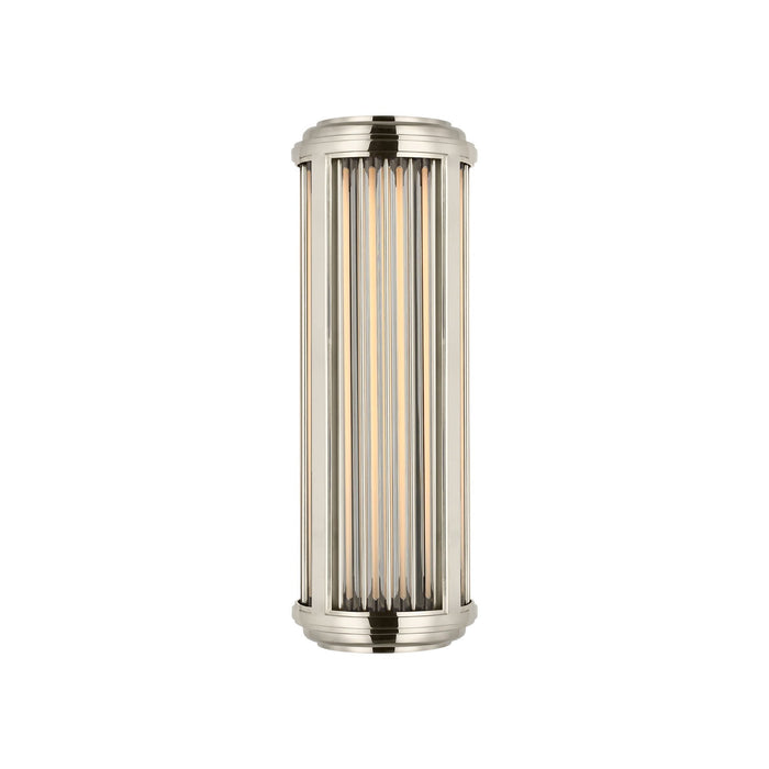 Perren Outdoor LED Wall Light in Polished Nickel/Glass Rods (Small).