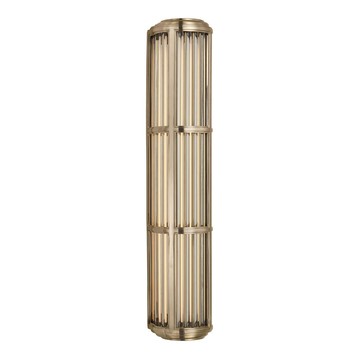 Perren Outdoor LED Wall Light in Natural Brass/Glass Rods (Large).