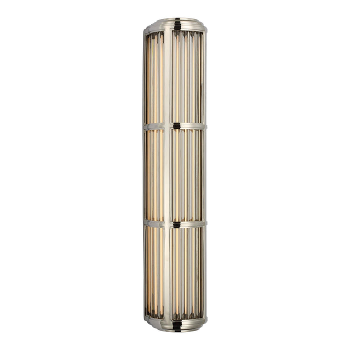 Perren Outdoor LED Wall Light in Polished Nickel/Glass Rods (Large).