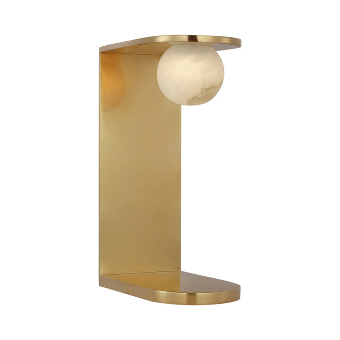 Pertica LED Table Lamp in Mirrored Antique Brass.