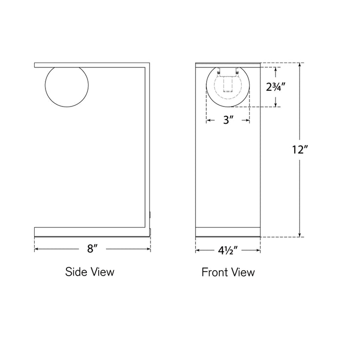 Pertica LED Table Lamp - line drawing.