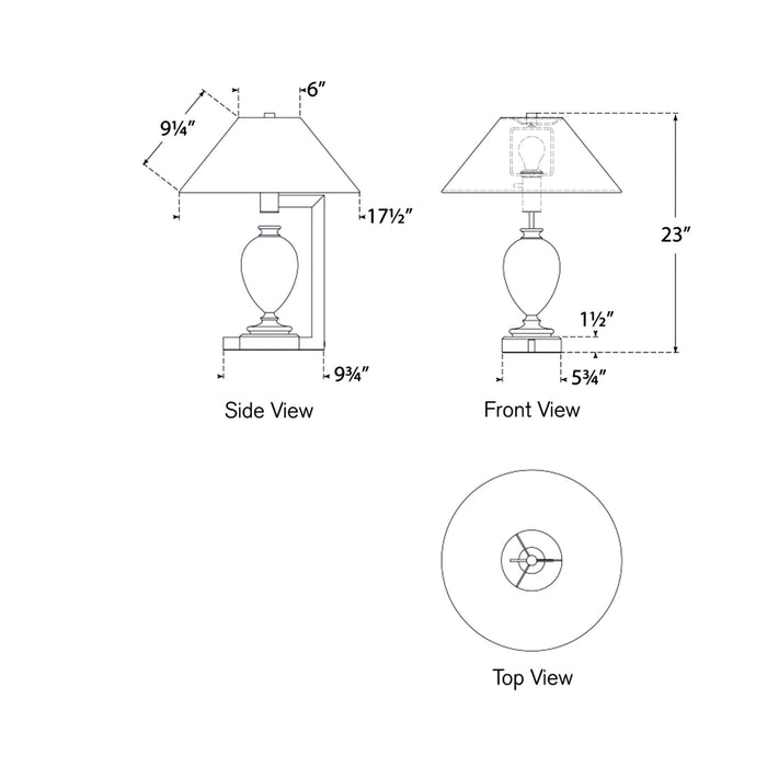 Phial LED Table Lamp - line drawing.