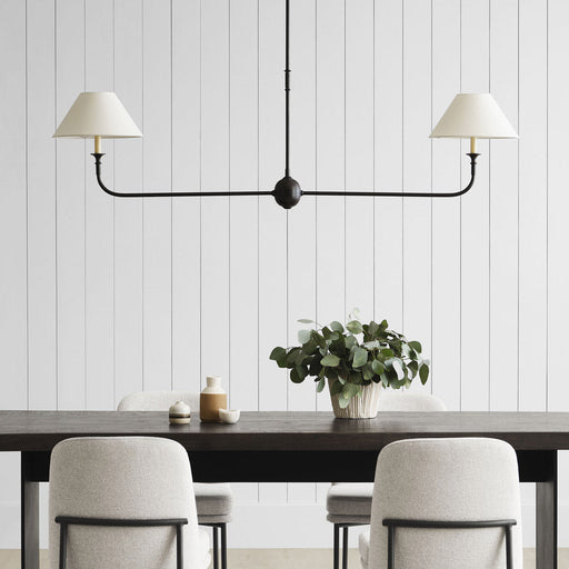 Piaf Linear Pendant Light in dining room.