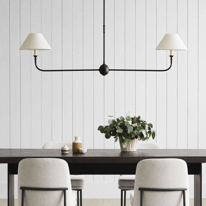Piaf Linear Pendant Light in dining room.