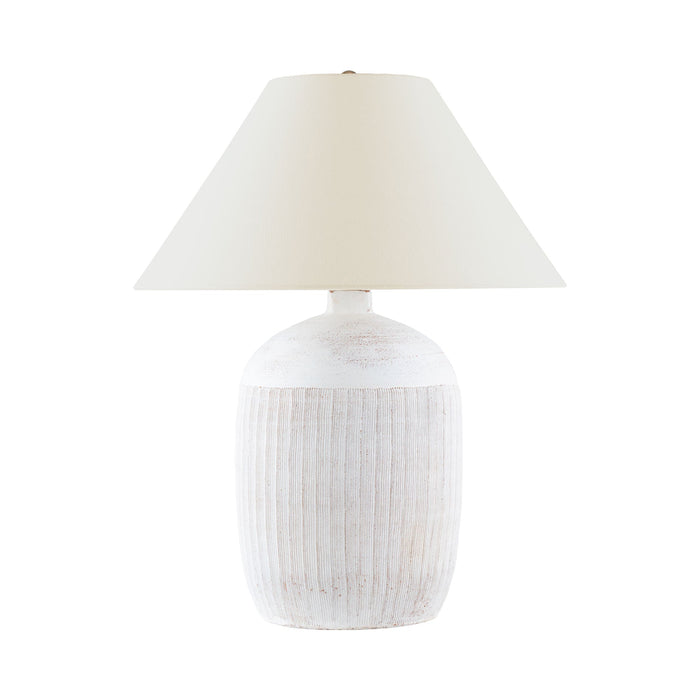 Portis Table Lamp in White Wash Terracotta.