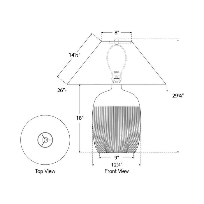 Portis Table Lamp - line drawing.