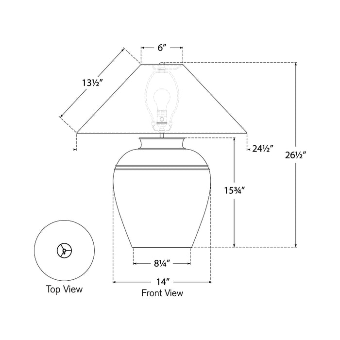 Prado Table Lamp - line drawing.