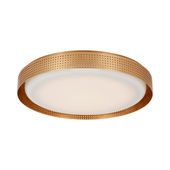 Precision LED Flush Mount Ceiling Light in Antique-Burnished Brass/White Glass(18" Round).
