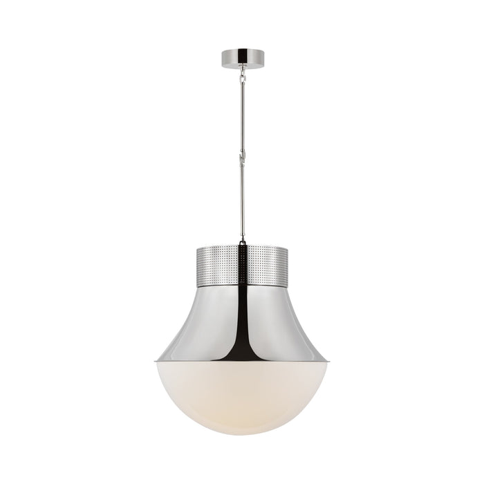 Precision LED Pendant Light in Polished Nickel.