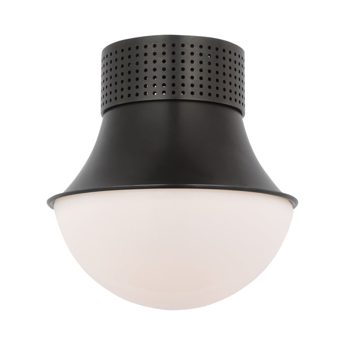 Precision Round Flush Mount Ceiling Light in Bronze.