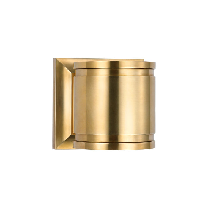 Provo Outdoor LED Wall Light in Antique-Burnished Brass (4.5-Inch).