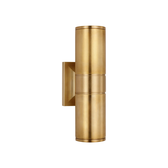 Provo Outdoor LED Wall Light in Antique-Burnished Brass (14-Inch).