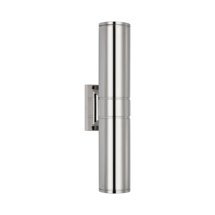 Provo Outdoor LED Wall Light in Polished Nickel (20-Inch).