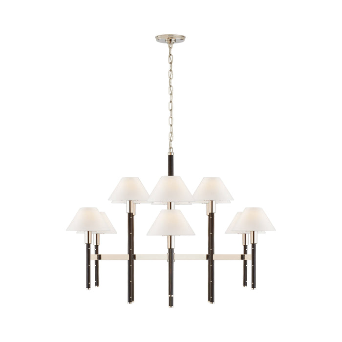 Radford Chandelier in Polished Nickel and Black Ebony (2-Tier).