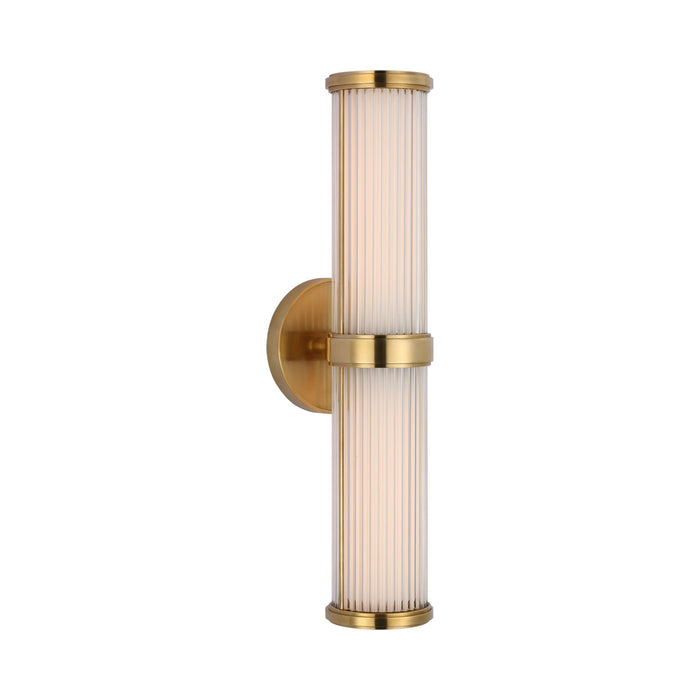 Ranier LED Bath Wall Light in Natural Brass (16.75-Inch).