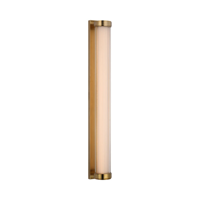 Ranier LED Linear Bath Wall Light in Natural Brass.